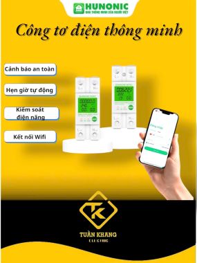 Công Tơ Điện Thông Minh HUNONIC ENTEC Kết Nối WiFi 63A Cảnh Báo An Toàn
