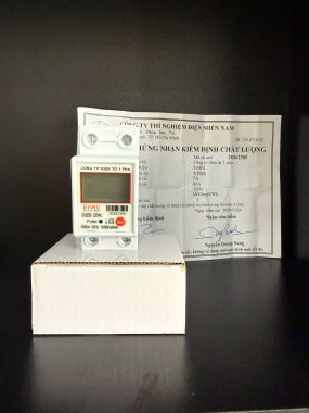 Đồng Hồ Đo Điện 1 Pha Có Nút Reset 5(80)A 220V Gắn Ray DIN