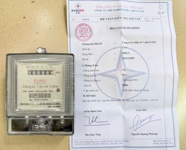 Công Tơ Điện 1 Pha EARU 220V 5(80)A 1600imp/kWh Hiển Thị LCD & Cơ