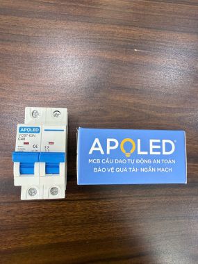 MCB 2P APOLED 16A 20A 32A 40A 50A 63A – CB 2 Cực Bảo Vệ Quá Tải, Ngắn Mạch