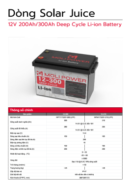 Pin lithium – ion cao cấp Moli Power Solar Juice 12V 200Ah / 300Ah – Chính hãng