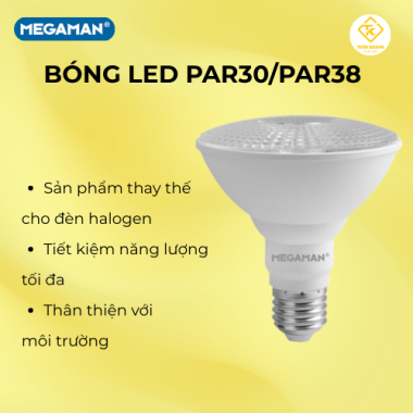Bóng đèn LED PAR Megaman PAR30/PAR38 tiết kiệm điện