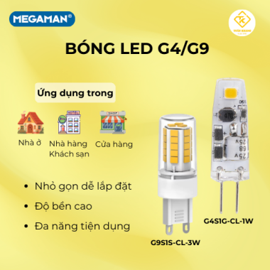 Bóng đèn Led G4/G9 Megaman 1W-3W cao cấp nhỏ gọn