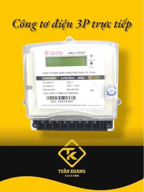 CÔNG TƠ ĐIỆN TỬ 3 PHA HỮU HỒNG DTS27 10(100)A CÓ KIỂM ĐỊNH