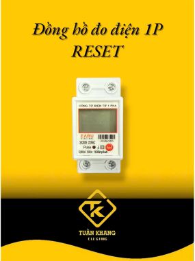 Đồng Hồ Đo Điện 1 Pha Có Nút Reset 5(80)A 220V Gắn Ray DIN