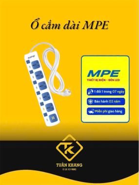 Ổ cắm di động MPE 5 ổ cắm đa năng AM5S-2USB, tích hợp 2 cổng sạc USB