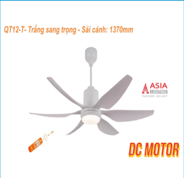 Quạt Trần Cao Cấp Có Đèn LED 6 Cánh ASIA Lighting QT12-REMOTE