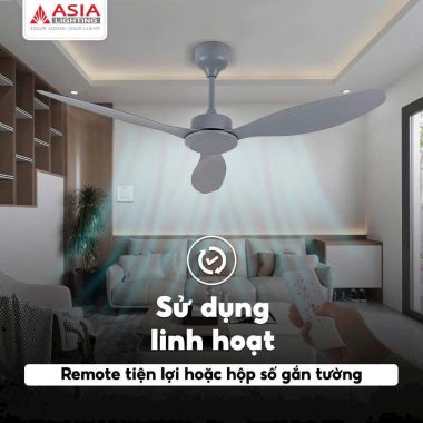 Quạt trần 3 cánh nhựa ABS điều khiển remote Asia Lighting QT17