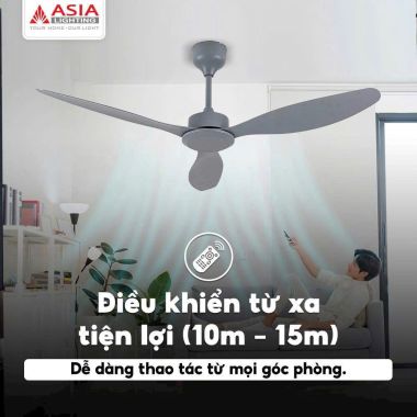 Quạt trần 3 cánh nhựa ABS điều khiển remote Asia Lighting QT17