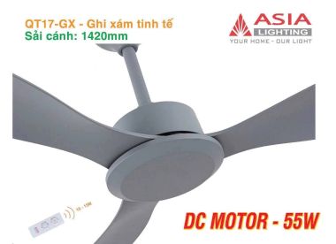 Quạt trần 3 cánh nhựa ABS điều khiển remote Asia Lighting QT17