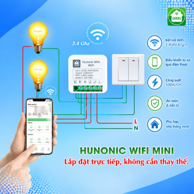 Công tắc thông minh Hunonic wifi mini