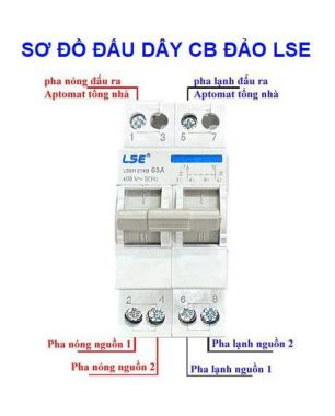 Aptomat Đảo Chiều Dạng Aptomat 2 Tép 20A-25A-32A-40A-50A-63A LSE - Cầu Dao Đảo Tự Động