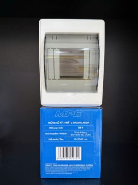 Tủ điện lắp nổi MPE TN-4 – Hộp tủ điện nhựa chứa MCB 3-4 cực