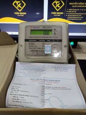CÔNG TƠ ĐIỆN TỬ 3 PHA HỮU HỒNG DTS27 10(100)A CÓ KIỂM ĐỊNH