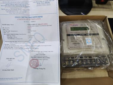 CÔNG TƠ ĐIỆN TỬ 3 PHA HỮU HỒNG DTS27 10(100)A CÓ KIỂM ĐỊNH
