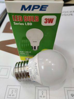 BÓNG ĐÈN LED BÚP CHỐNG ẨM MPE 3W ÁNH SÁNG TRẮNG/ VÀNG LBD3
