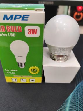 BÓNG ĐÈN LED BÚP CHỐNG ẨM MPE 3W ÁNH SÁNG TRẮNG/ VÀNG LBD3