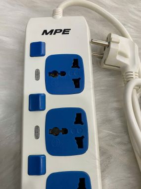 Ổ cắm di động MPE 5 ổ cắm đa năng AM5S-2USB, tích hợp 2 cổng sạc USB