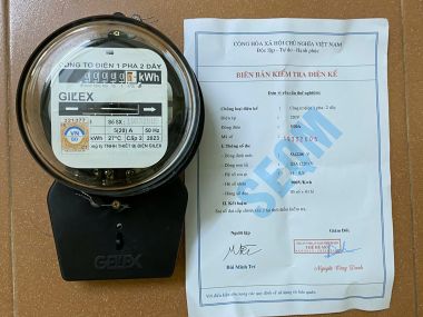 Công Tơ Điện Chính Hãng GIL'EX 5(20)A và 10(40)A-Có Kiểm Định Chính Quy 1 Pha 2 Dây_ Đồng Hồ Điện GIL'EX