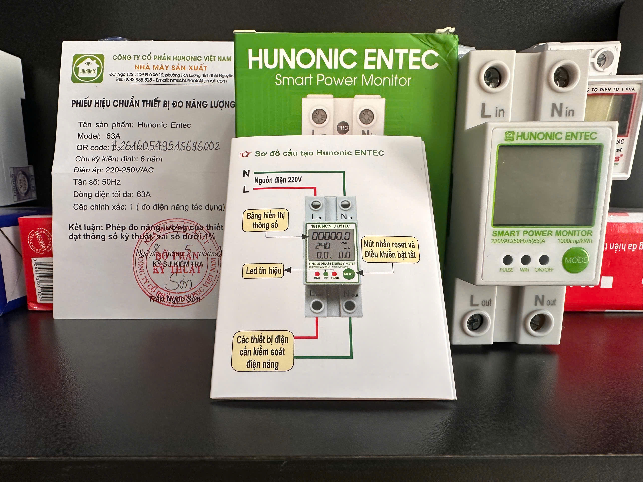 Công tơ điện thông minh HUNONIC ENTEC kết nối WiFi