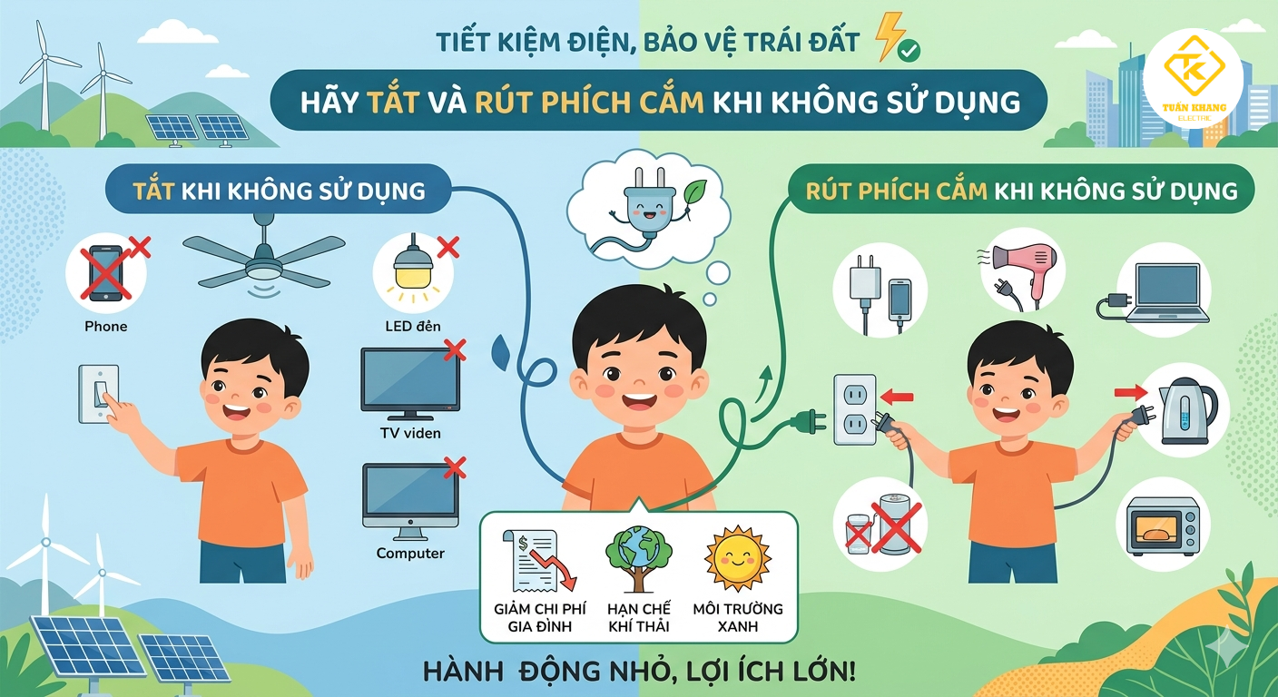 tiết kiệm điện mùa nắng nóng