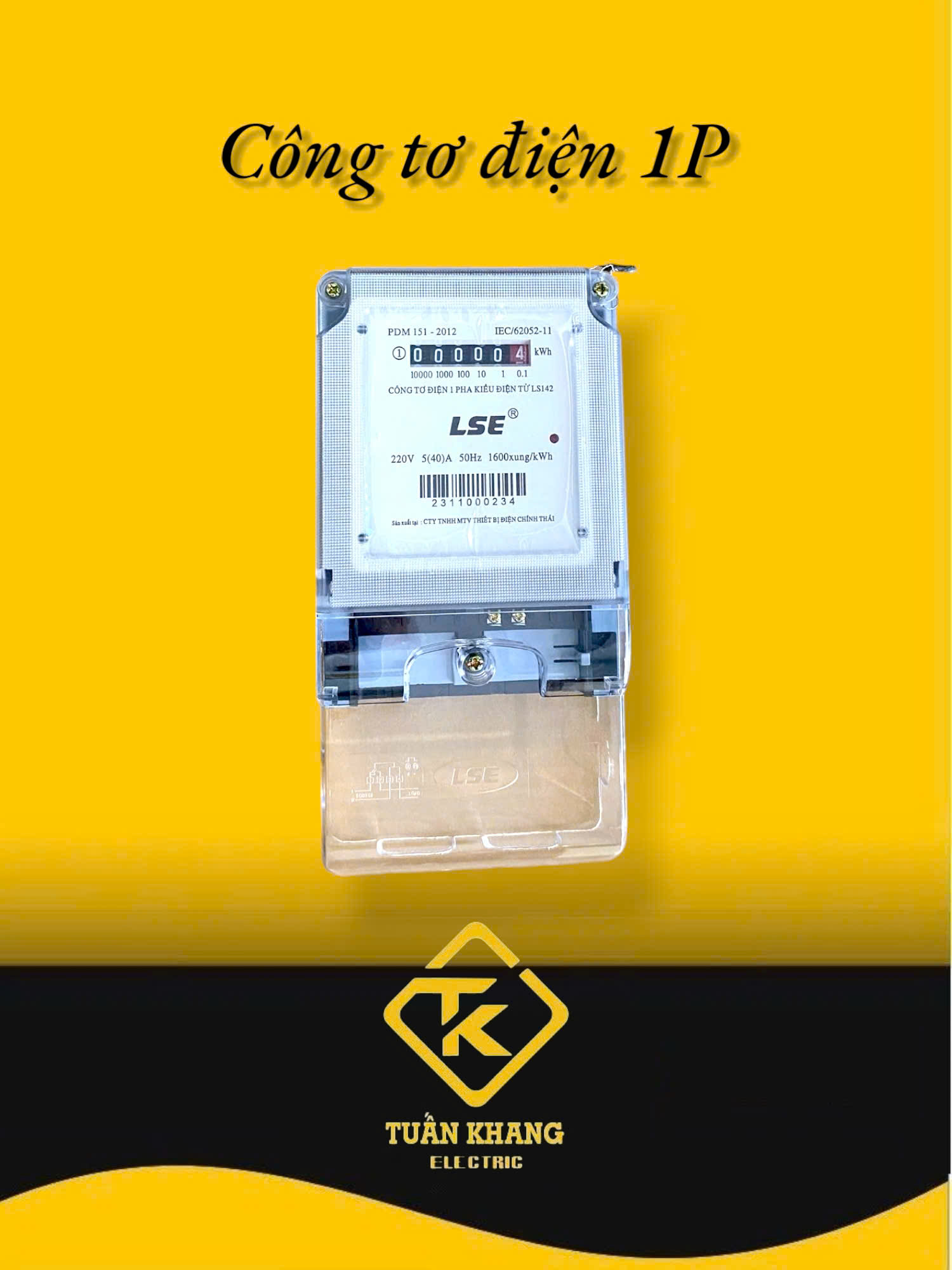 CÔNG TƠ ĐIỆN TỬ( ĐỒNG HỒ ĐIỆN TỬ) 1PHA 40A LSE CƠ ĐIỆN TỬ , ĐỒNG HỒ 1 PHA CHÍNH HÃNG - LS142