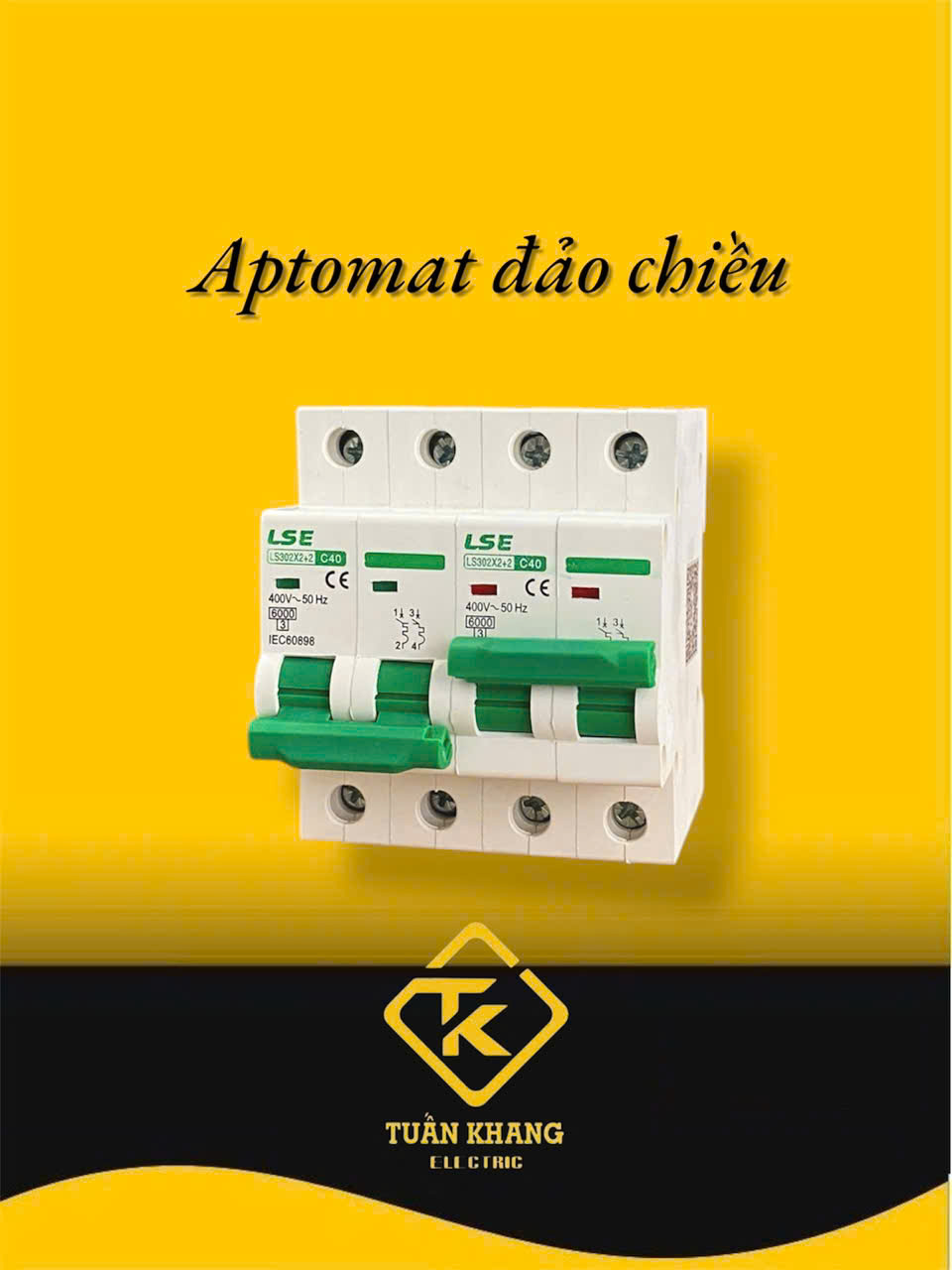 Aptomat Đảo Chiều Đôi 2 Pha LSE - Cầu Dao Đảo Tự Động