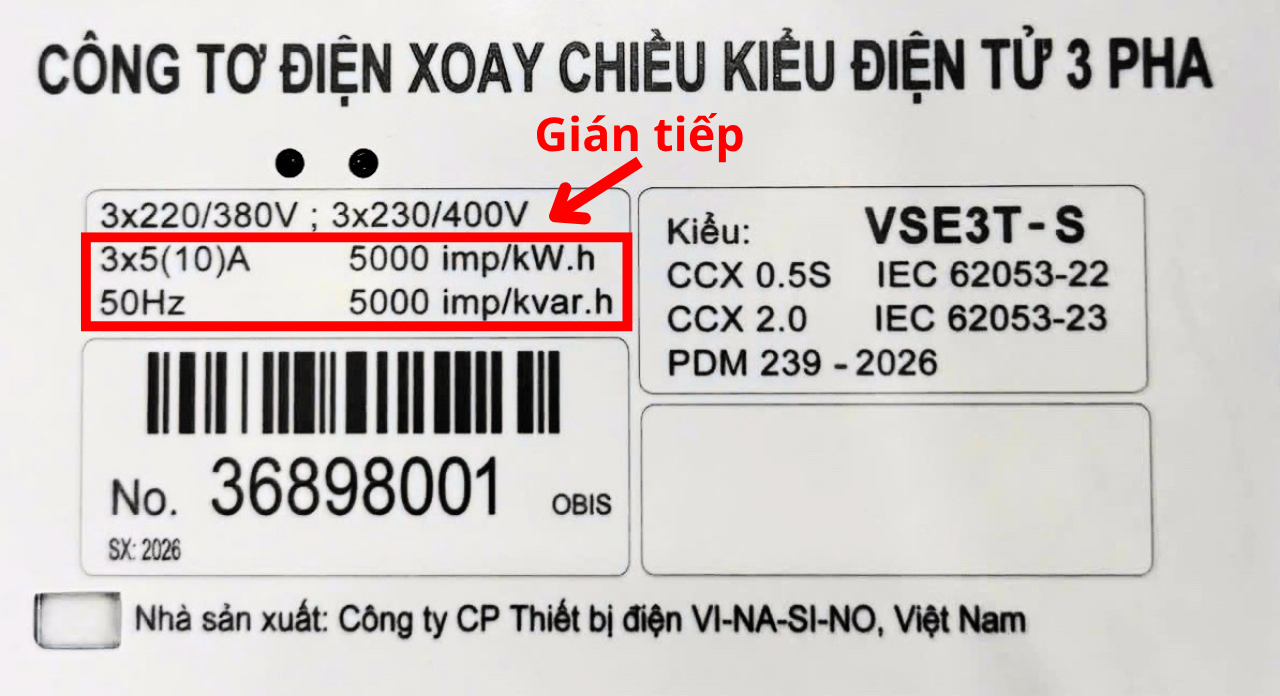 Công tơ điện 3 pha Vinasico