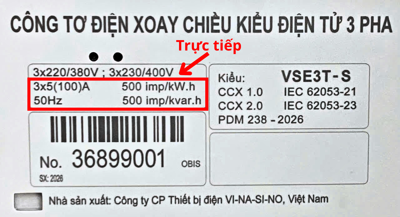Công tơ điện 3 pha Vinasino