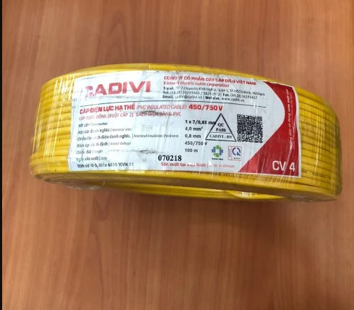 Dây cáp điện đơn - dây điện CV đơn Cadivi (Nguyên cuộn) 100 mét