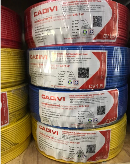 Dây cáp điện đơn - dây điện CV đơn Cadivi (Nguyên cuộn) 100 mét