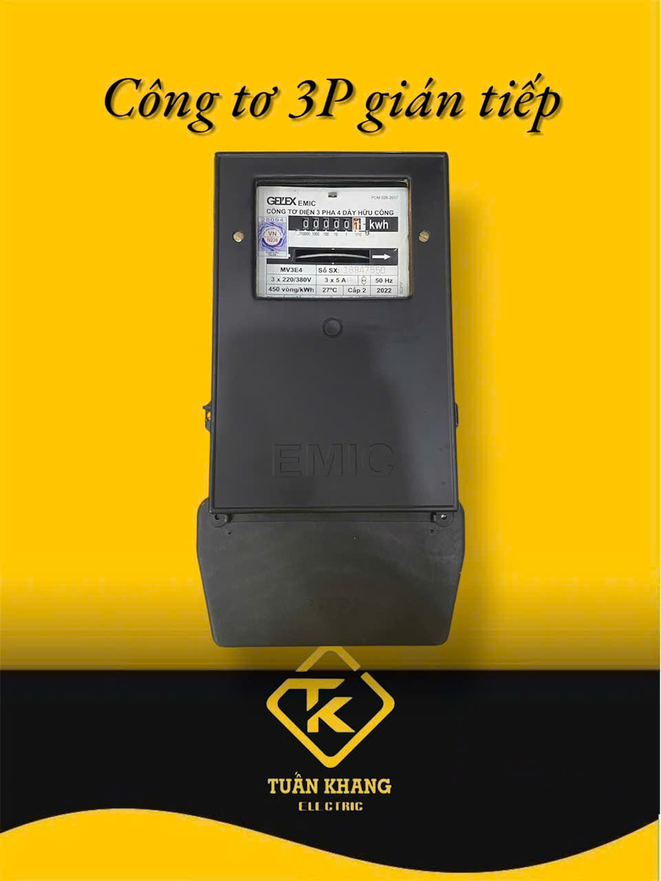 CÔNG TƠ ĐIỆN 3 PHA GIÁN TIẾP EMIC 3 X 5 A