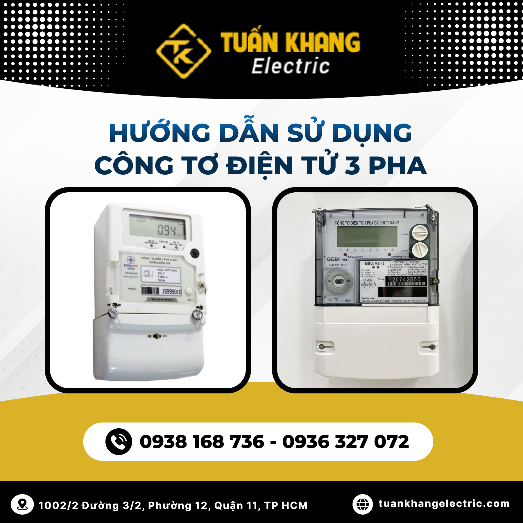 Hướng dẫn sử dụng công tơ điện tử 3 pha