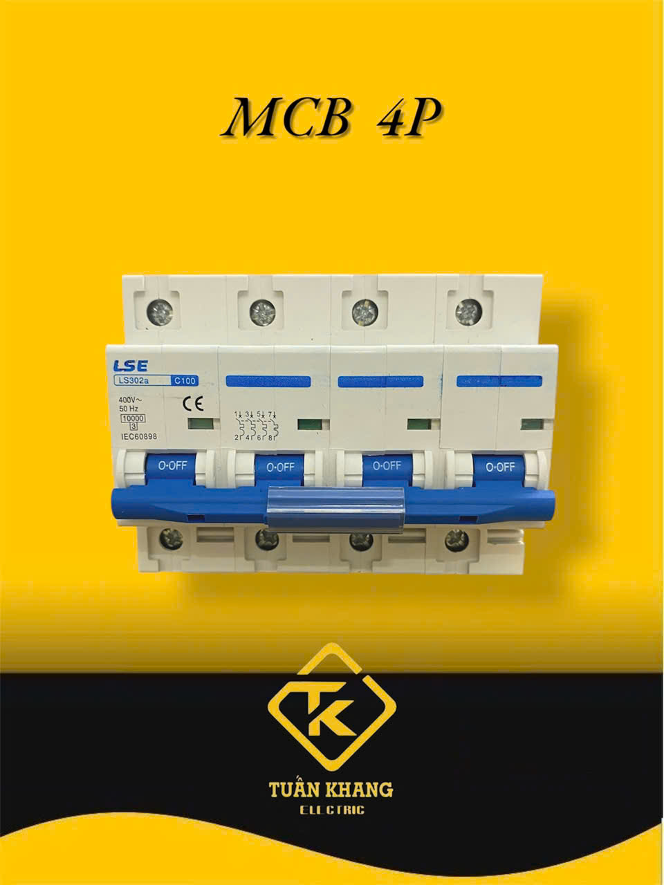 MCB 4P LS302 (80-100-125A) Xanh Dương (CB Tép LSE)