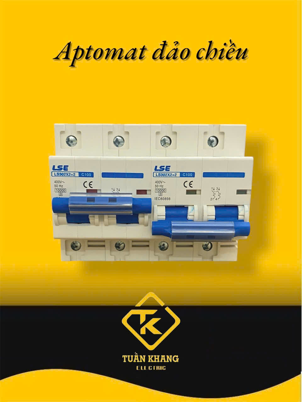 Aptomat Đảo Chiều Dạng Aptomat 2 Pha 80A-100A LSE - Cầu Dao Đảo Tự Động