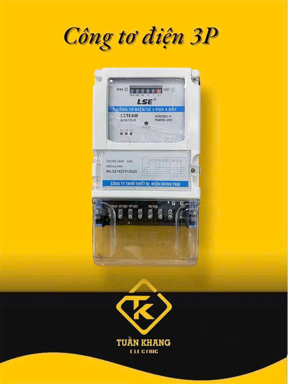 CÔNG TƠ ĐIỆN 3 PHA LSE 3 Pha 4 Dây Kiểu Điện Tử LS3E4M 3x10(120)A