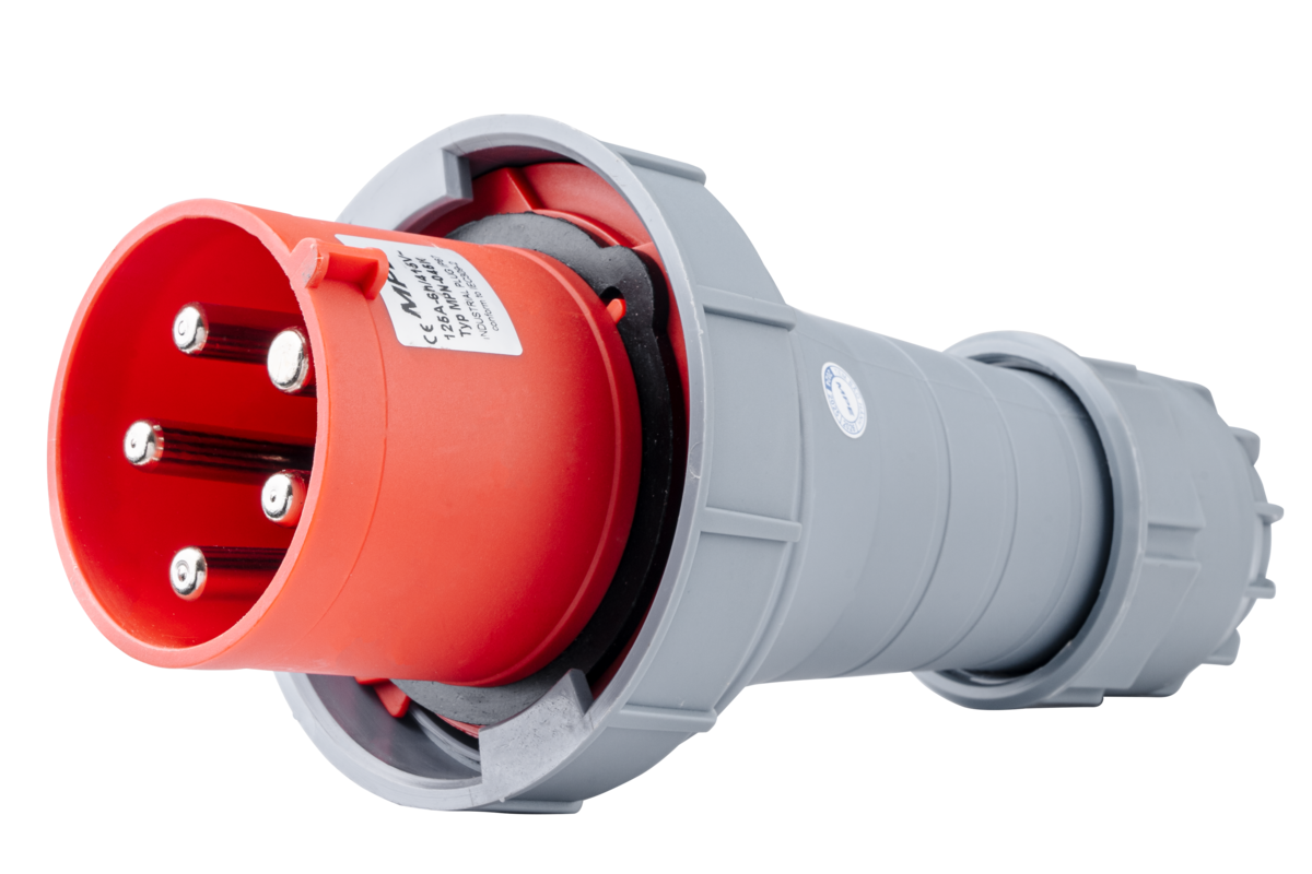 Phích cắm loại di động có kẹp giữ dây 5 cực, 125A, IP67 mã MPN-045K