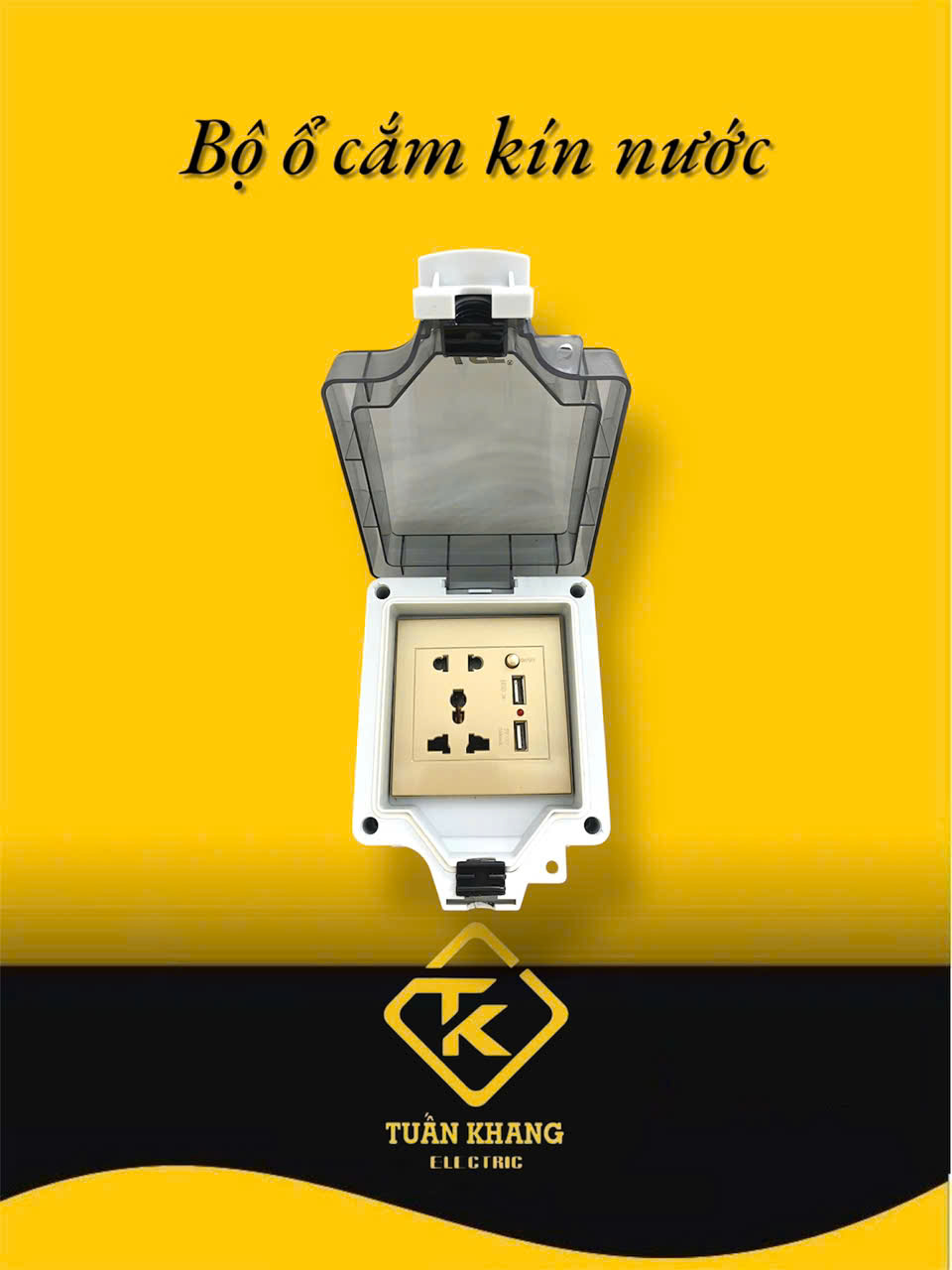Ổ CẮM KÍN NƯỚC LSE CÓ CÔNG TẮC IP66 + Ổ CẮM KÍN NƯỚC CÓ USB