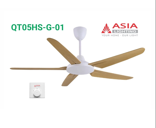 Quạt trần cao cấp ASIA LIGHTING QT05-HS HỘP SỐ nhiều màu