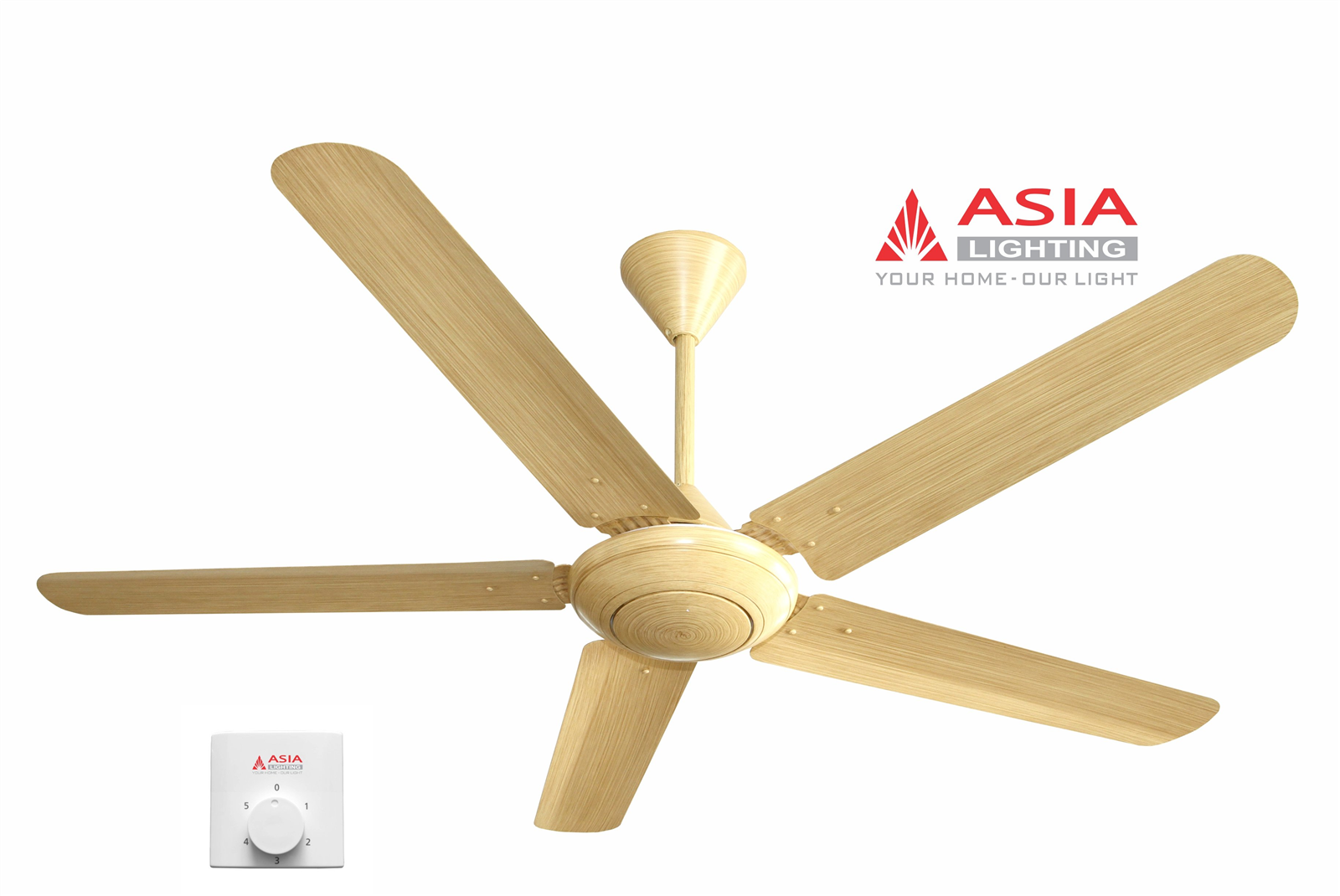 Quạt trần hộp số 5 cánh cao cấp Asia QT06 hộp số - nhiều màu