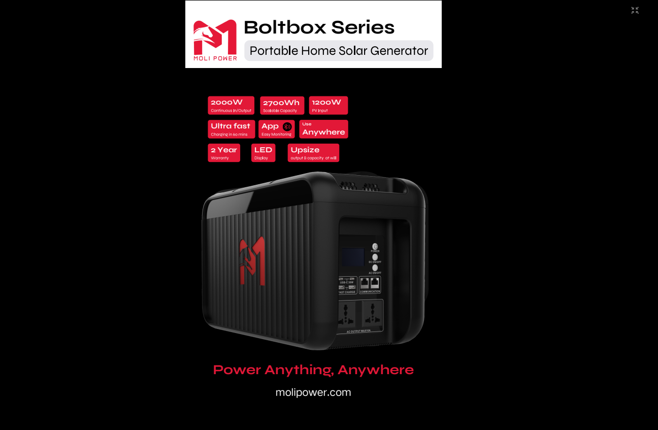 Pin tích điện đa năng BoltBox Series BBI 2kW/2.7kWh – Lưu trữ điện thông minh từ Moli Power