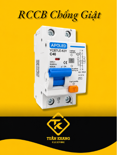 Cầu Dao Chống Rò Điện APOLED RCCB 2P 32A 40A 63A Chính hãng