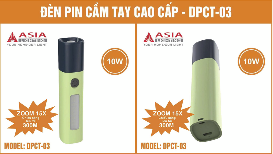 Đèn Pin Cầm Tay Cao Cấp DPCT-03 Asia Lighting