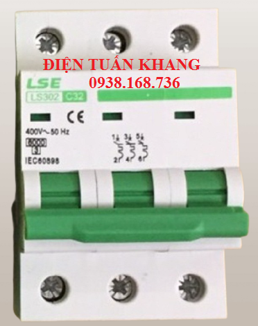 MCB 3P LS302 (6A-63A) Xanh Lá (CB Tép LSE)