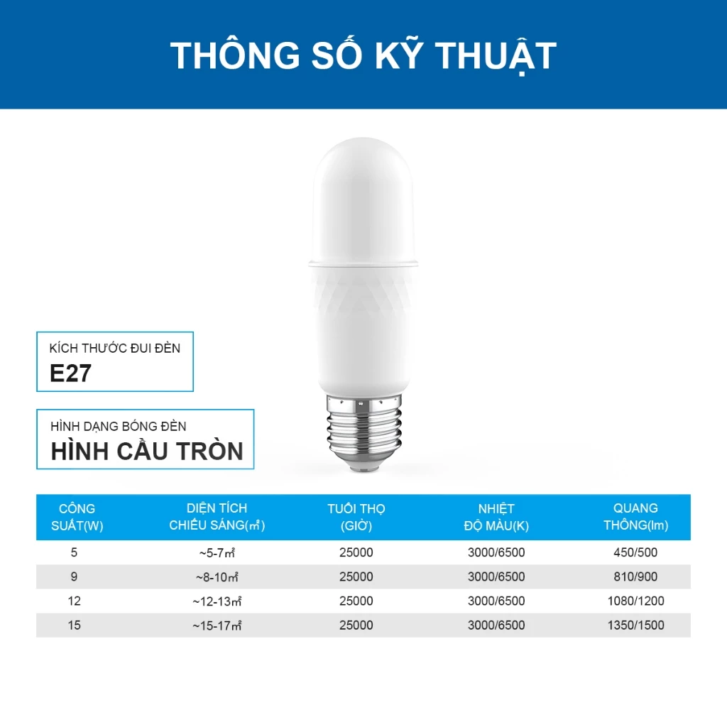 Bóng đèn LED Stick trụ thân dài Megaman YTP 5W – 15W tiết kiệm điện