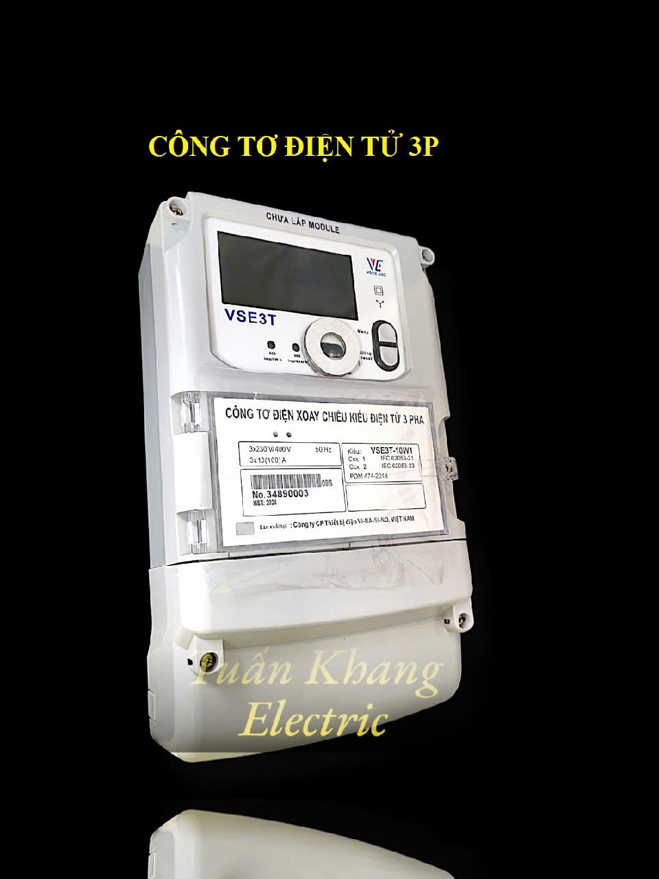 Công tơ điện 3 pha trực tiếp Vinasino VSE3T-10W1