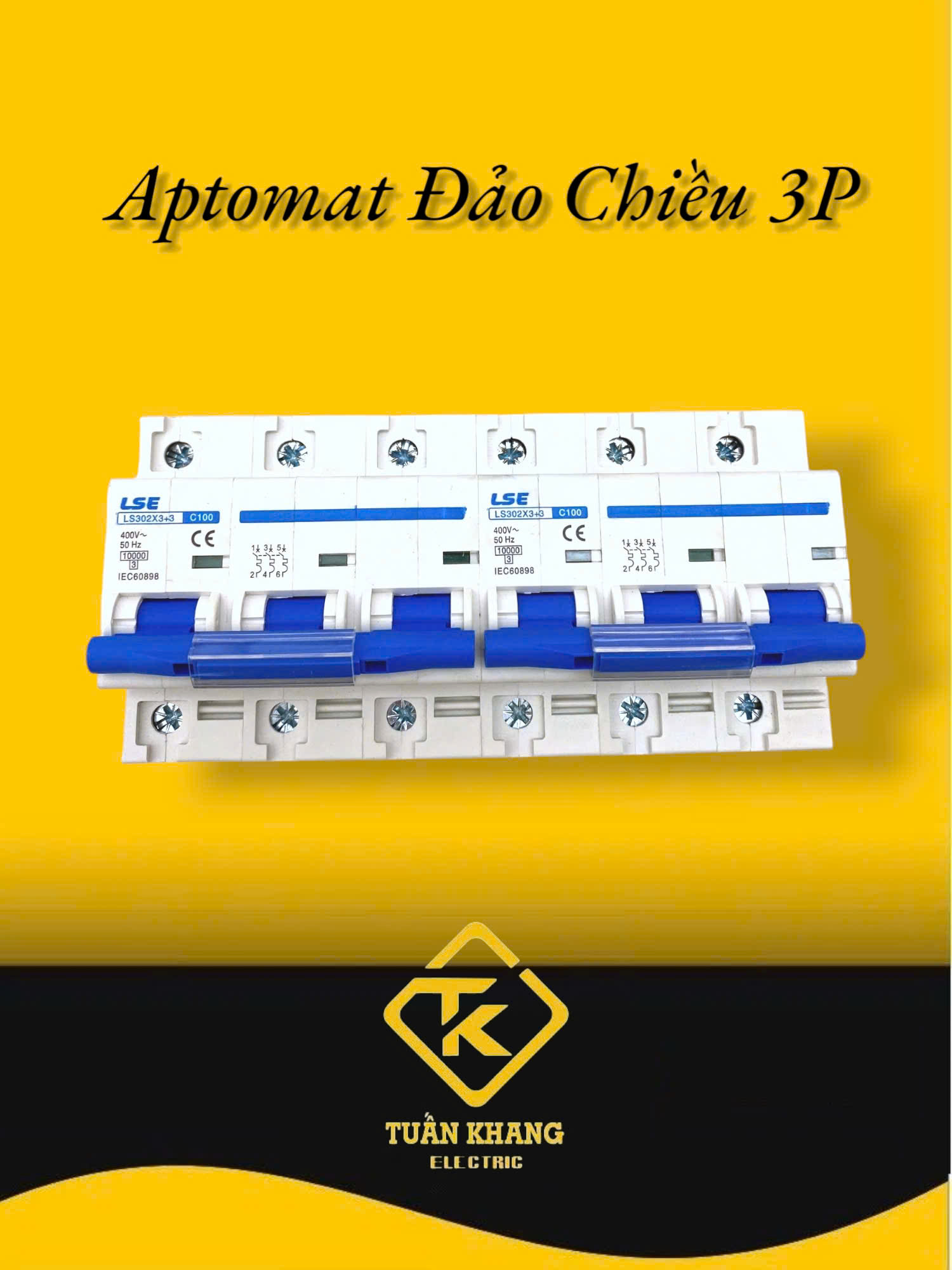 Aptomat Đảo Chiều Dạng Aptomat 3 Pha 80A - 100A - 125A LSE - Cầu Dao Đảo Tự Động