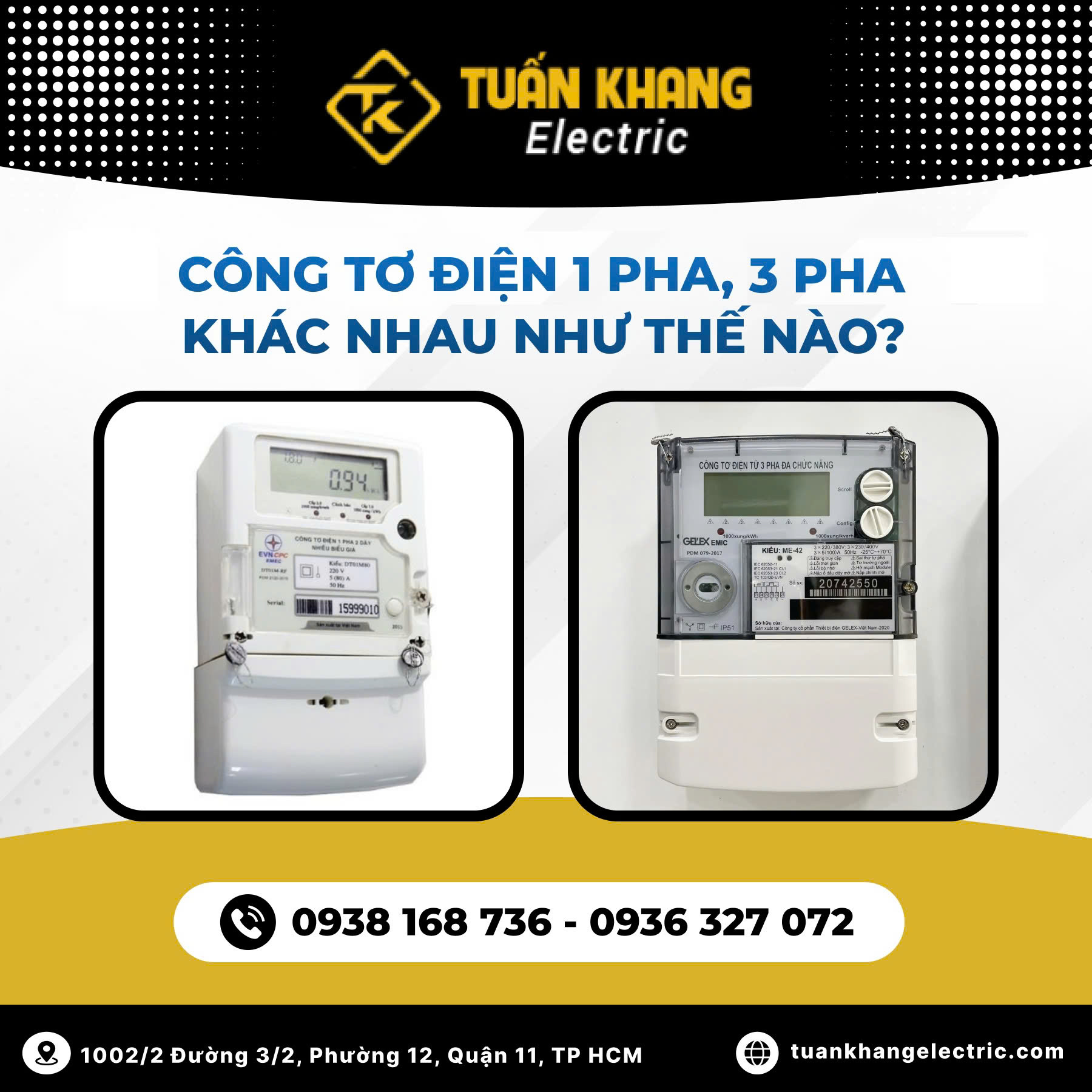 Công tơ điện 1 pha, 3 pha khác nhau như thế nào?