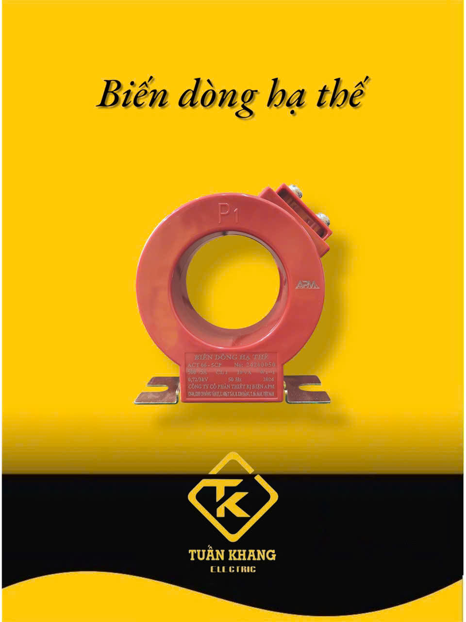 Biến Dòng Hạ Thế Vỏ Nhựa Tròn APM Chính Hãng, có Kiểm Định -  Từ 100/5A Đến 1000/5A